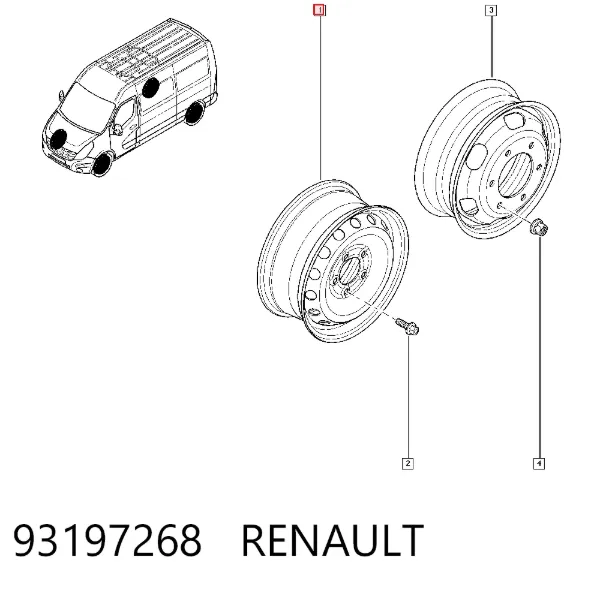Discos de roda de aço (estampados) 93197268 Renault (RVI)