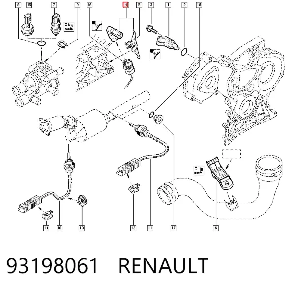 Sensor de posição (de revoluções) de cambota 93198061 Renault (RVI)