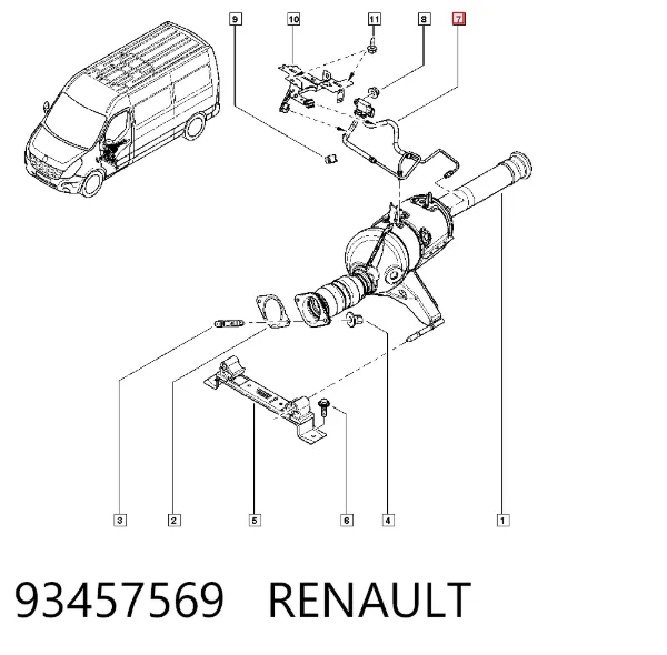 Sensor de pressão dos gases de escape 93457569 Renault (RVI)