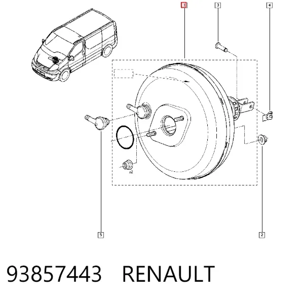 Reforçador dos freios a vácuo 93857443 Renault (RVI)