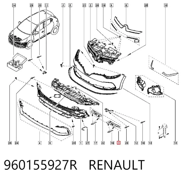 Consola de spoiler do pára-choque dianteiro 960155927R Renault (RVI)