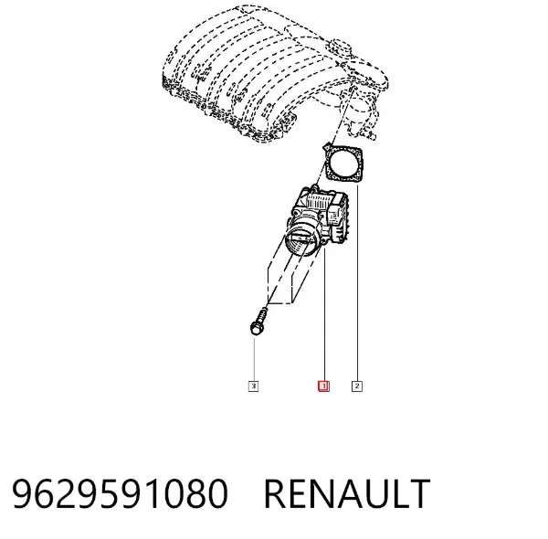 Válvula de borboleta montada 9629591080 Renault (RVI)