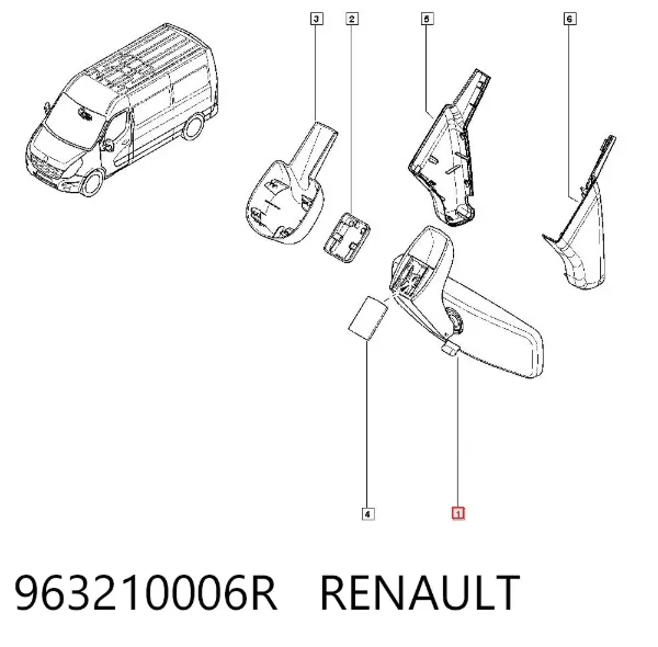 Espelho de salão interno 963210006R Renault (RVI)