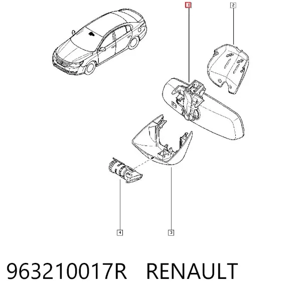Espelho de salão interno 963210017R Renault (RVI)
