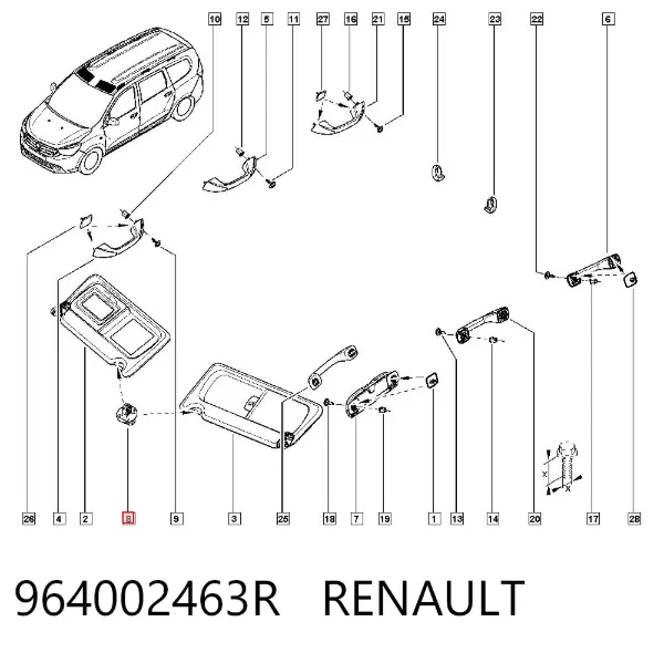 Pala contra o sol 964002463R Renault (RVI)