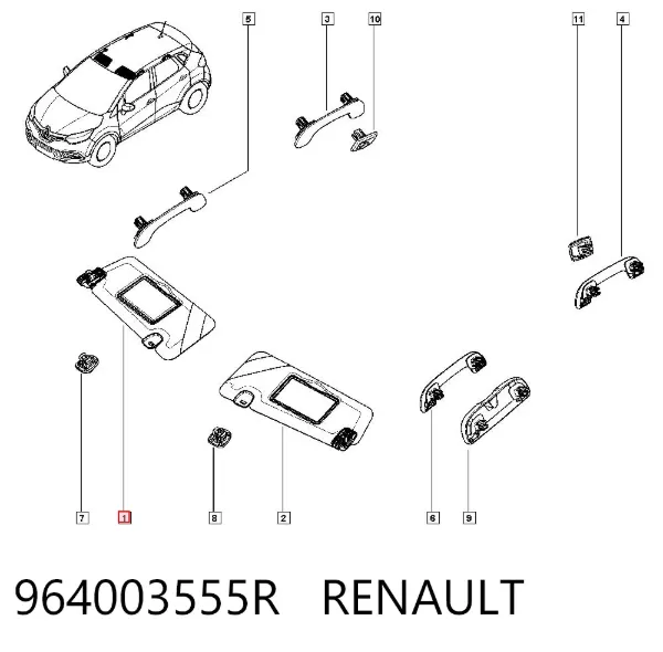 Pala contra o sol Renault Clio IV
