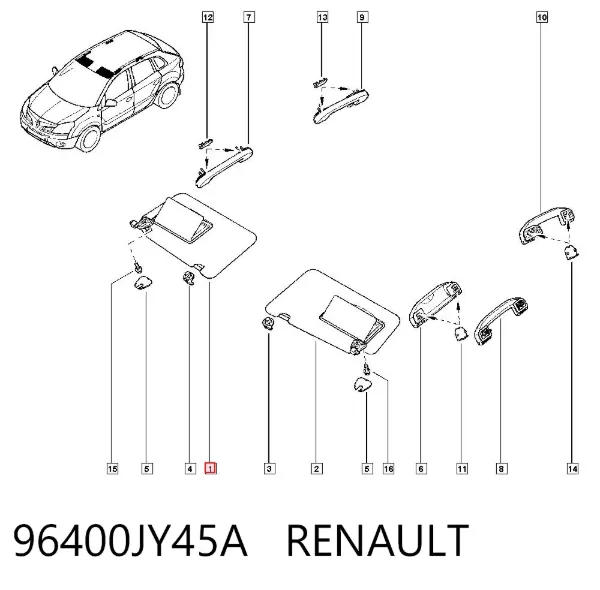 Pala contra o sol 96400JY45A Renault (RVI)