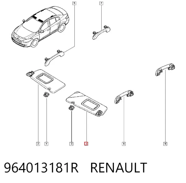 Pala contra o sol 964013181R Renault (RVI)