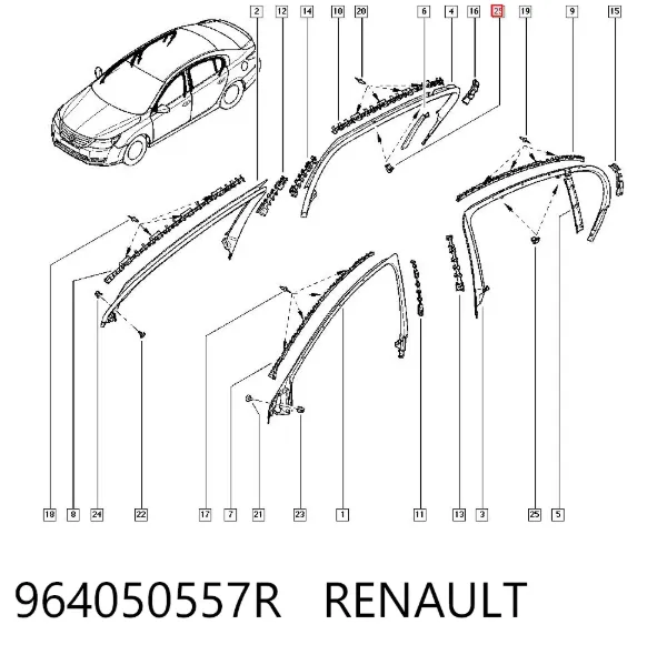 Pala contra o sol 964050557R Renault (RVI)