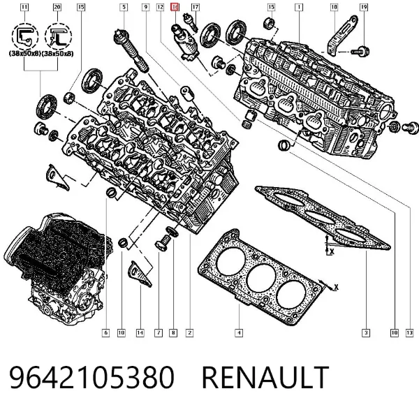 Válvula eletromagnética de posição (de fases) da árvore distribuidora 9642105380 Renault (RVI)