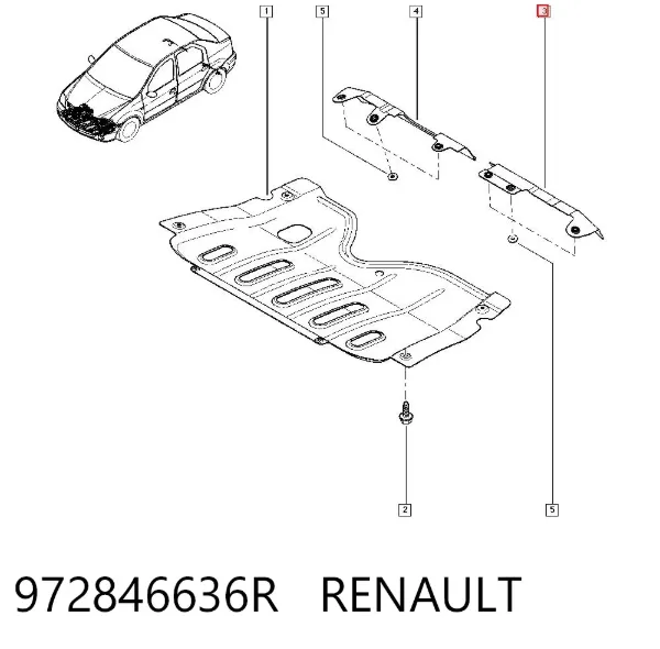 Proteção de fundo esquerda 972846636R Renault (RVI)