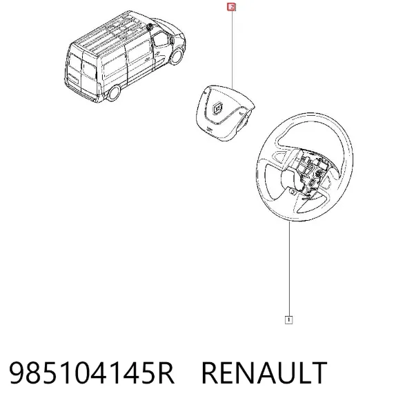 Cinto de segurança (AIRBAG) de condutor 985104145R Renault (RVI)