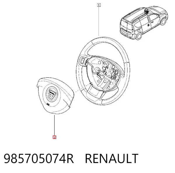 Cinto de segurança (AIRBAG) de condutor 985705074R Renault (RVI)
