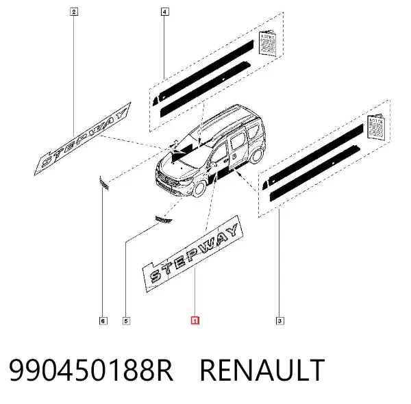 Emblema da porta dianteira 990450188R Renault (RVI)