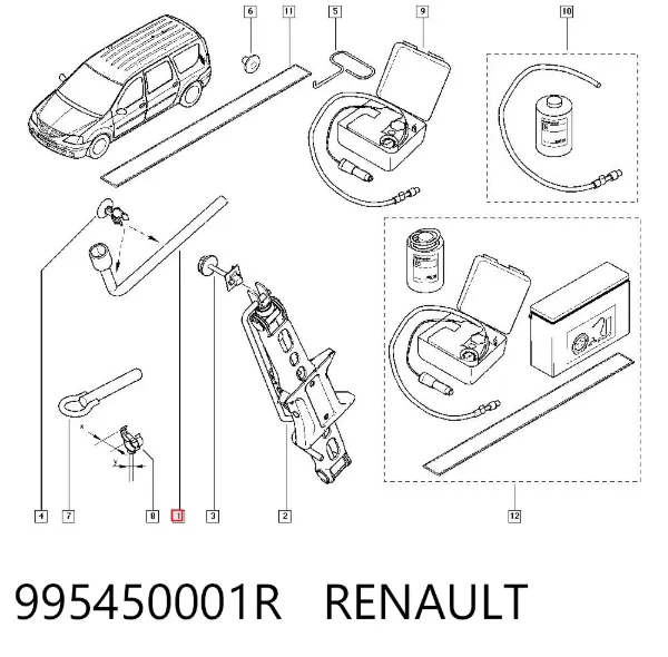 Chave para os pneus (de encaixe) 995450001R Renault (RVI)