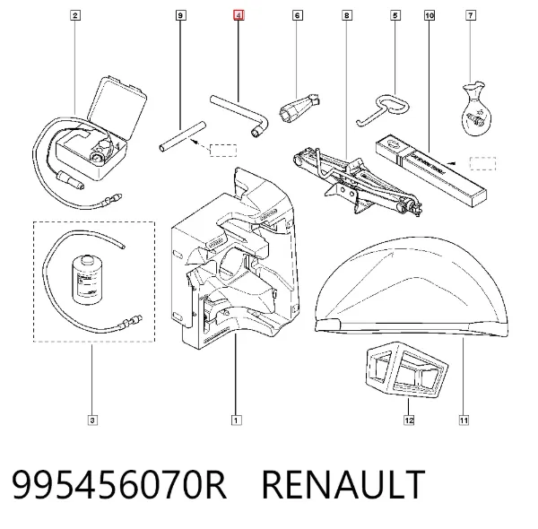 Chave para os pneus (de encaixe) 995456070R Renault (RVI)