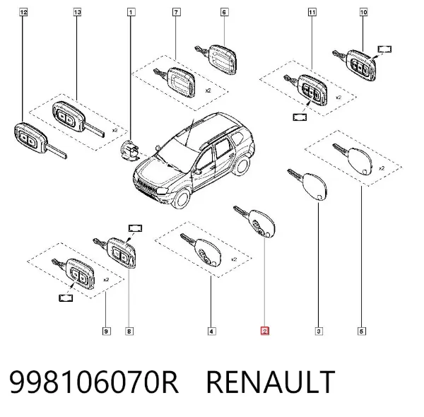 Chave de fecho de ignição 998106070R Renault (RVI)