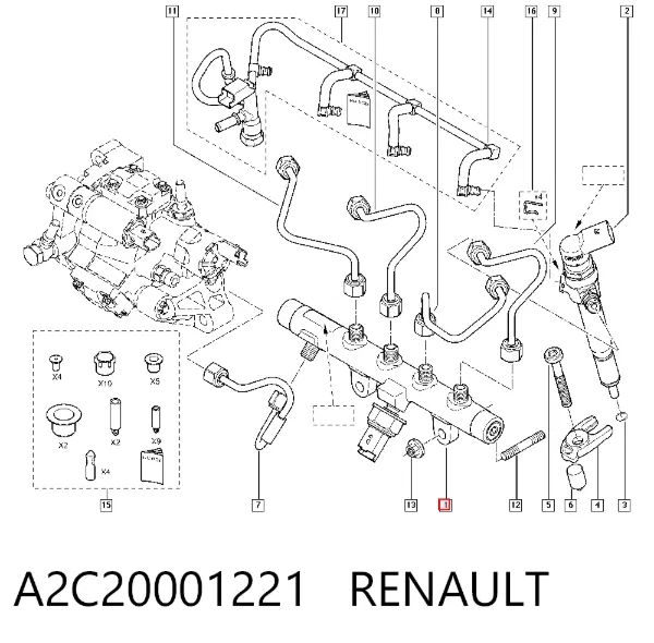 Distribuidor de combustível (rampa) A2C20001221 Renault (RVI)