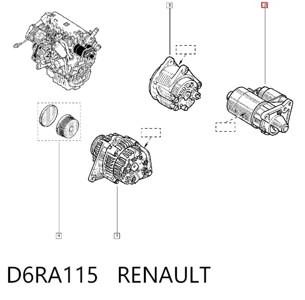 Motor de arranco D6RA115 Renault (RVI)