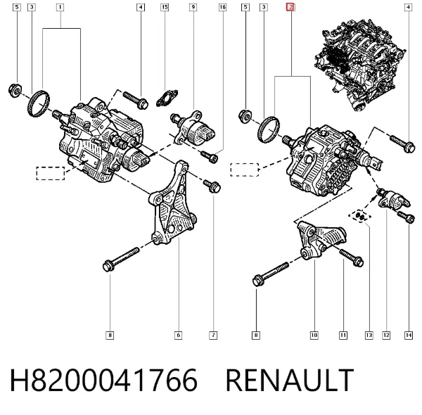Bomba de combustível de pressão alta H8200041766 Renault (RVI)