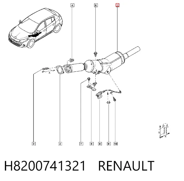 Sensor de pressão dos gases de escape H8200741321 Renault (RVI)
