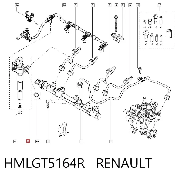 Injetor de injeção de combustível HMLGT5164R Renault (RVI)