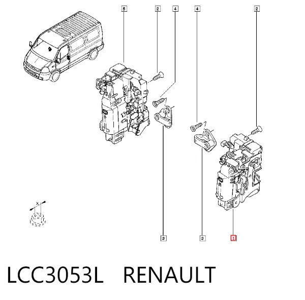 Fecho da porta dianteira esquerda LCC3053L Renault (RVI)