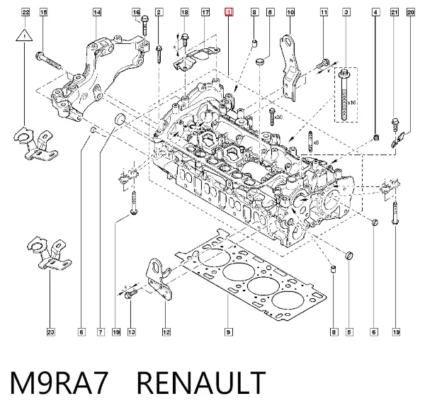 Cabeça de motor (CBC) M9RA7 Renault (RVI)