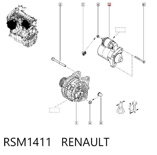 Motor de arranco RSM1411 Renault (RVI)