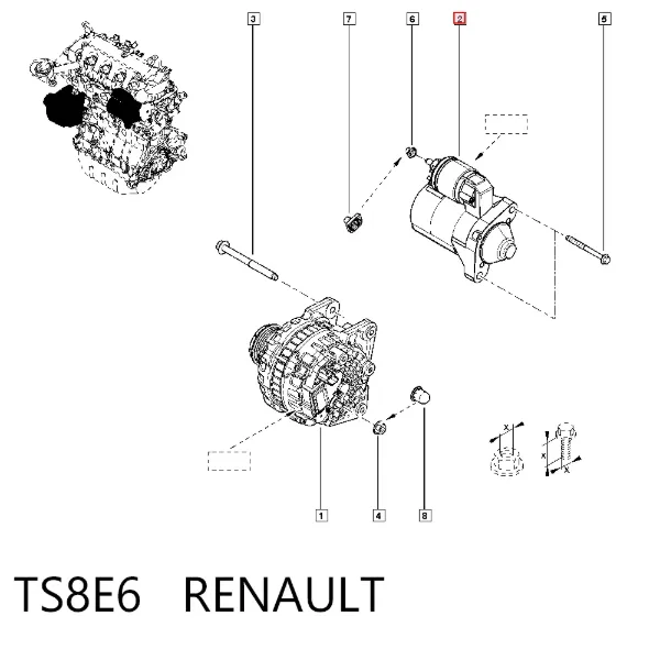 Motor de arranco TS8E6 Renault (RVI)