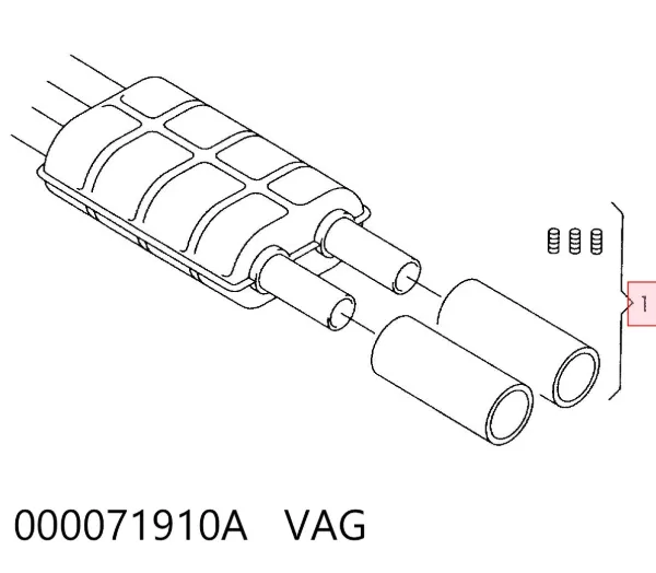 Bocal para o silenciador 000071910A VAG