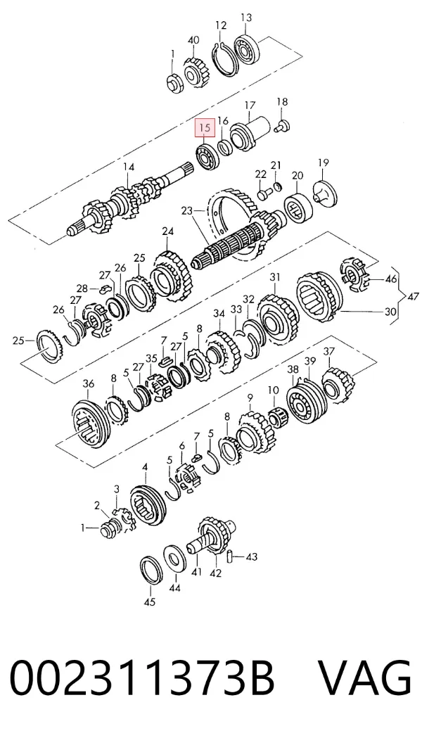 Rolamento da árvore primária da Caixa de Mudança Skoda Felicia II