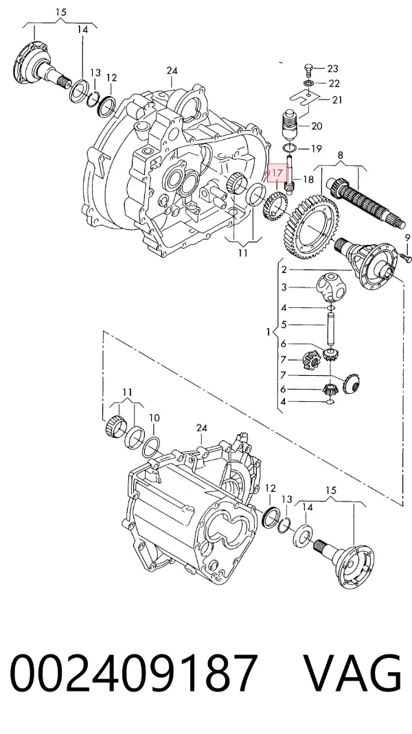 Roda dentada motriz de velocímetro 002409187 VAG