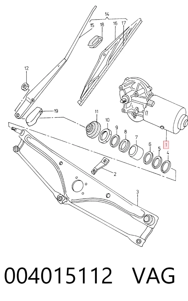 Motor de limpador pára-brisas do pára-brisas Skoda Felicia I