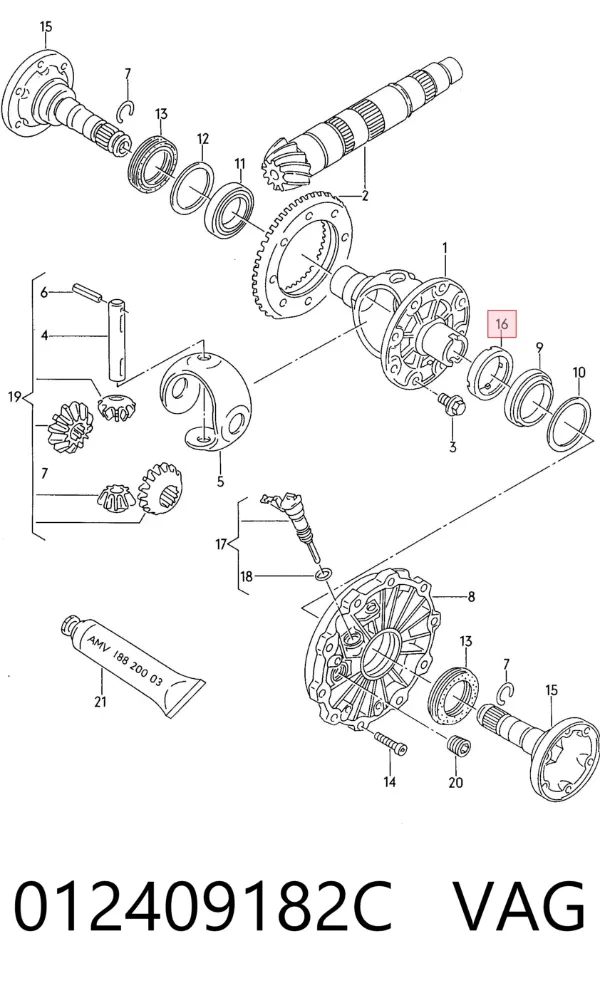Roda dentada motriz de velocímetro 012409182C VAG