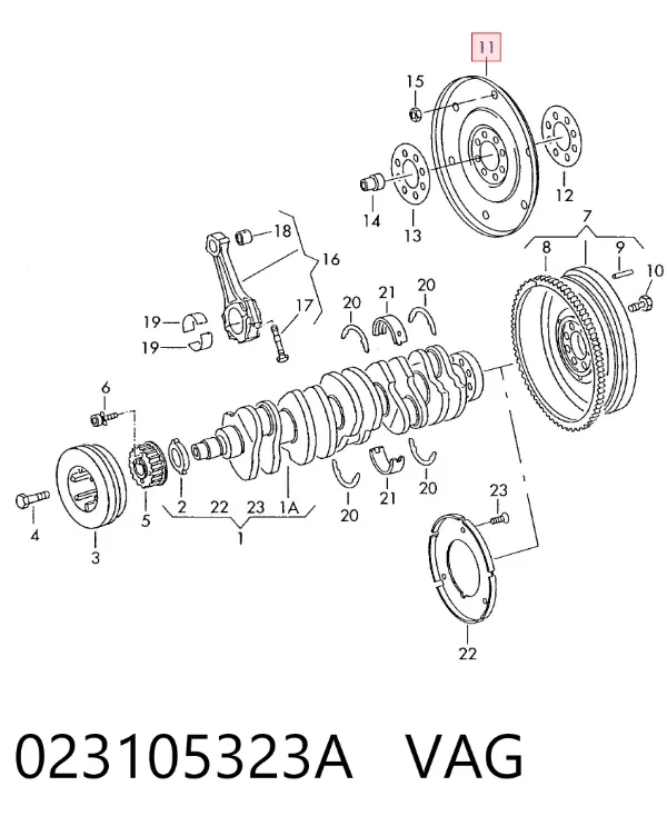 Volante de motor 023105323A VAG
