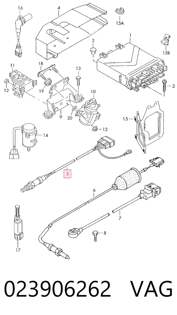 Sonda lambda, sensor de oxigênio depois de catalisador 023906262 VAG