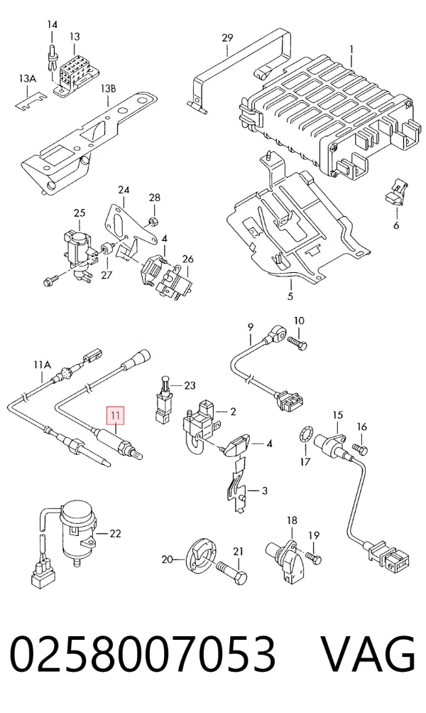 Sonda lambda, sensor de oxigênio 0258007053 VAG