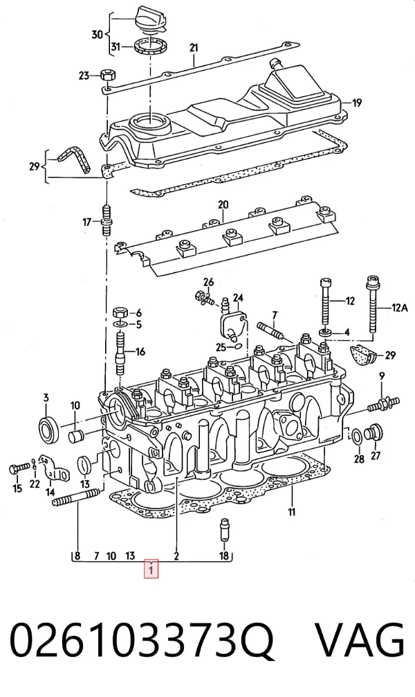 Cabeça de motor (CBC) 026103373Q VAG