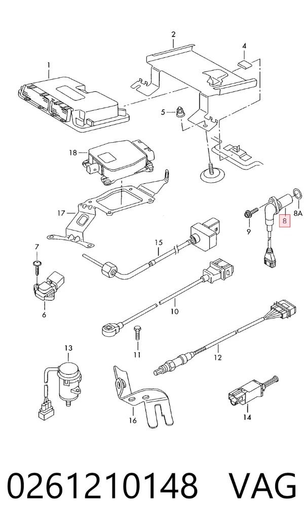 Sensor de posição (de revoluções) de cambota 0261210148 VAG