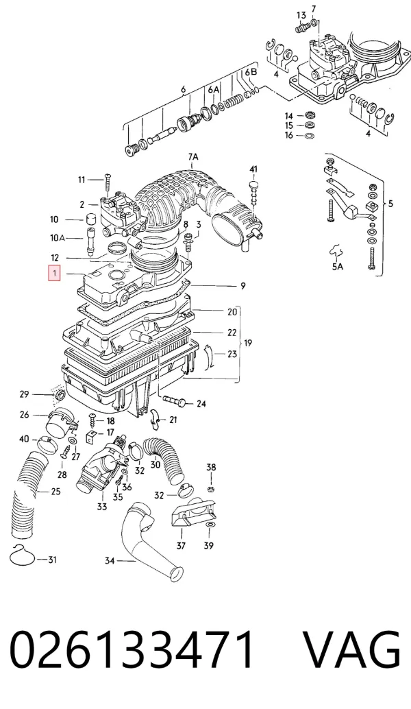 Sensor de fluxo (consumo) de ar, medidor de consumo M.A.F. - (Mass Airflow) Volkswagen Passat B2