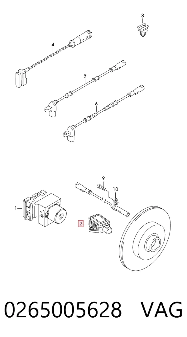 Sensor do ângulo (de velocidade) de viragem de automóvel 0265005628 VAG