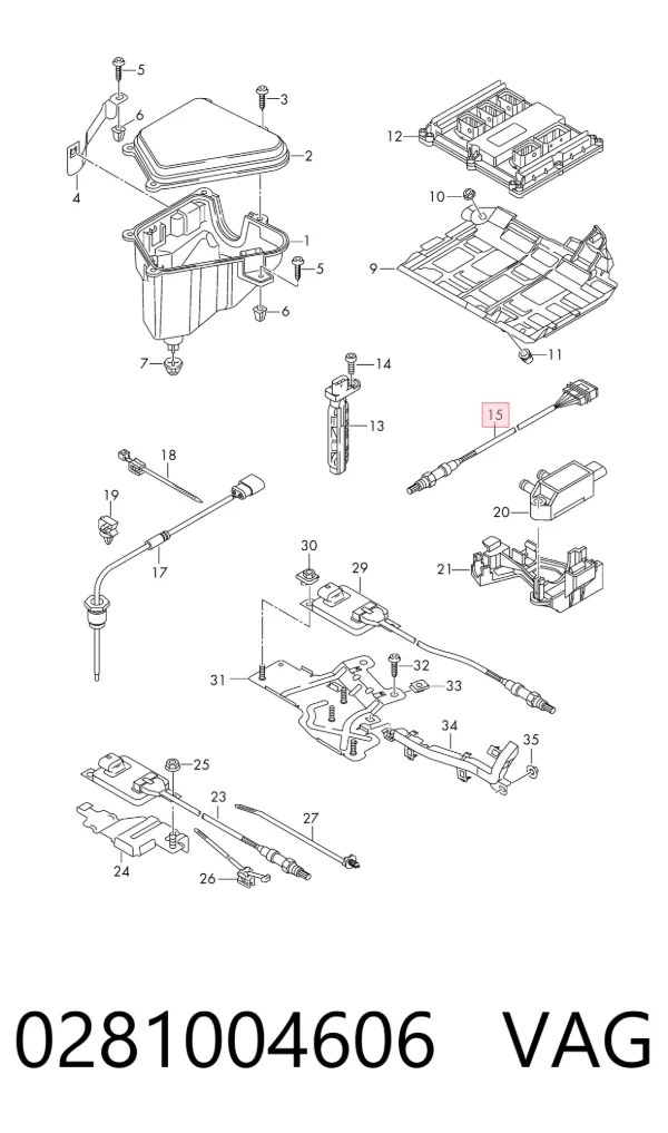 Sonda lambda, sensor de oxigênio até o catalisador 0281004606 VAG