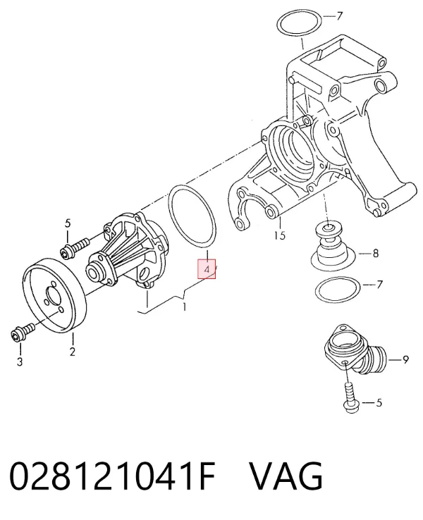 Vedante de bomba de água 028121041F VAG