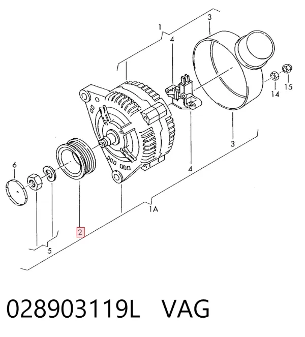 Polia do gerador 028903119L VAG
