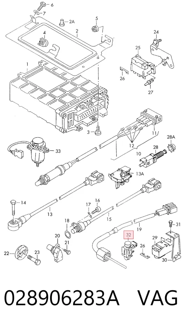 Válvula solenoide de regulação de comporta EGR 028906283A VAG