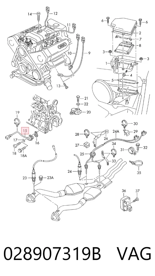 Sensor de posição (de revoluções) de cambota 028907319B VAG