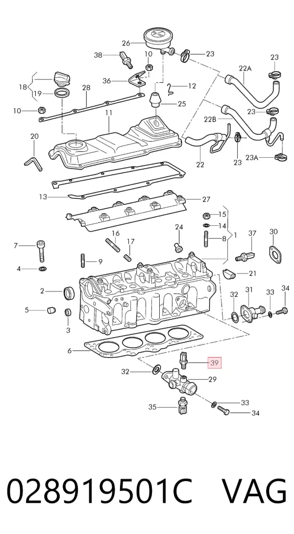 Sensor de temperatura do fluido de esfriamento 028919501C VAG