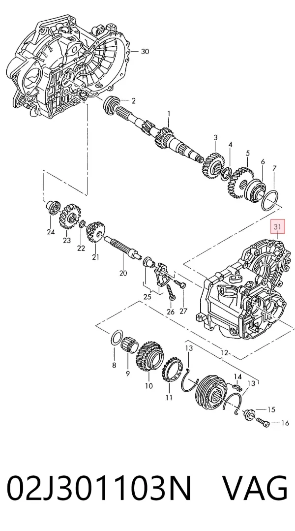 Corpo da Caixa Automática de Mudança/Caixa de Mudança 02J301103N VAG