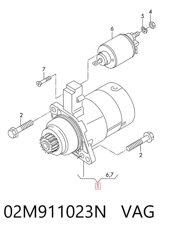 Motor de arranco 02M911023N VAG